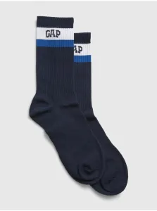 Tmavomodré pánske vysoké ponožky GAP athletic