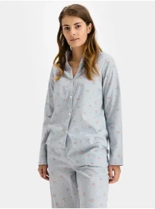 Košeľa na spanie pajama in poplin Modrá #1044671