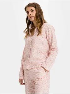 Košeľa na spanie pajama in poplin Ružová #1044676
