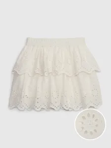 Biela dievčenská krajková šortková sukňa GAP