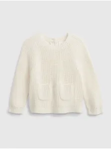 Béžový dievčenský pletený sveter GAP Brannan medveď #578723