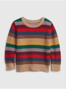 Béžový farebný pruhovaný chlapčenský sveter GAP #682794