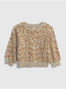 Béžový dievčenský sveter leopard GAP