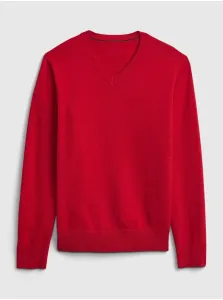 Červený chlapčenský sveter z organickej bavlny GAP #650999