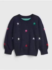 Modrý dievčenský sveter s hviezdičkami GAP #578806