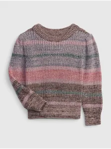 Ružovo-hnedý dievčenský melírovaný sveter GAP #579070