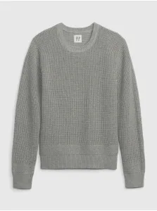 Svetlošedý chlapčenský bavlnený sveter GAP #606274