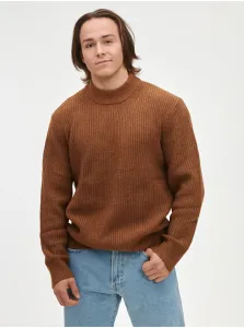 Hnedý pánsky pletený vlnený sveter GAP