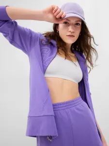 Mikina GAP dámska, fialová farba, s kapucňou, s potlačou