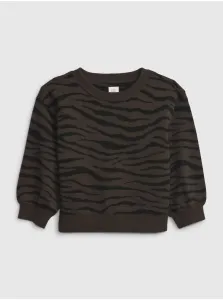 Hnedo-čierny dievčenský sveter GAP Zebra