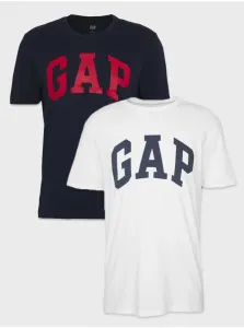 Sada dvoch pánskych tričiek v bielej a modrej farbe GAP Logo Basic #6493450