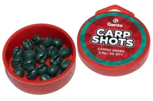 Garda bročky carp shots camou green - 20 ks 0,9 g