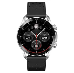GARETT Smartwatch V10 Silver-black leather Inteligentné hodinky