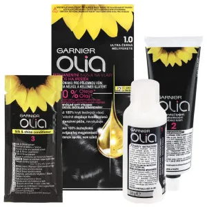 Garnier Olia Permanent Hair Color 50 g farba na vlasy pre ženy 1,0 Deep Black na všetky typy vlasov; na farbené vlasy