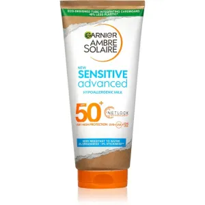 Garnier Ambre Solaire Sensitive Advanced Hypoallergenic Milk SPF50+ 200 ml opaľovací prípravok na telo na veľmi suchú pleť; na alergickú pleť