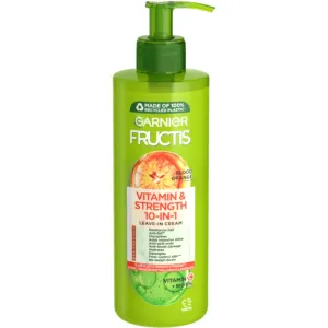 Garnier Fructis Vitamin & Strength 10-IN-1 Leave-In-Cream 400 ml bezoplachová starostlivosť pre ženy proti vypadávaniu vlasov; na oslabené vlasy