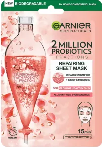 Garnier Skin Naturals 2 Million Probiotics Repairing Sheet Mask 1 ks pleťová maska na veľmi suchú pleť; na rozjasnenie pleti; na dehydratovanu pleť