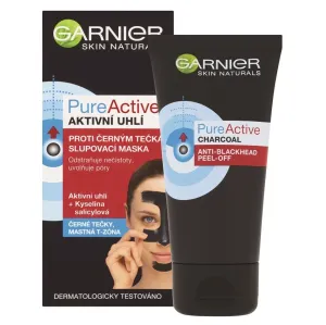 Garnier Pure Active Charcoal Anti-Blackhead Peel-Off 50 ml pleťová maska unisex na všetky typy pleti; na mastnú pleť; na problematickú pleť s akné
