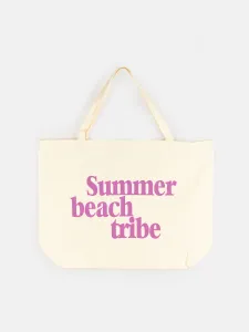 GATE Plátenná plážová taška s nápisom