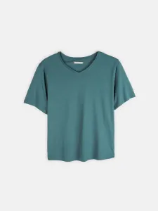 GATE Základné bavlnené tričko s krátkym rukávom s výstrihom dámske plus size #4414915