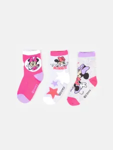 GATE Belenie 3 párov ponožiek Minnie Mouse #8694108