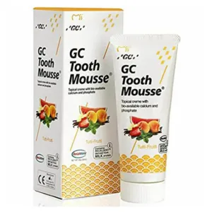 GC Tooth Mousse remineralizačný ochranný krém pre citlivé zuby bez fluóru príchuť Tutti Frutti 35 ml