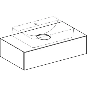 Geberit VariForm - Umývadlová skrinka, 900x510x235 mm, 1 zásuvka a zápachová uzávierka, lávová 501.166.00.1