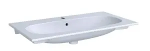 Geberit Acanto - Umývadlo 900x480 mm, s otvorom na batériu, s prepadom, s KeraTect, biela 500.642.01.8