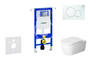GEBERIT - Duofix Modul na závesné WC s tlačidlom Sigma01, alpská biela + Duravit ME by Starck - WC a doska, Rimless, SoftClose 111.355.00.5 NM1