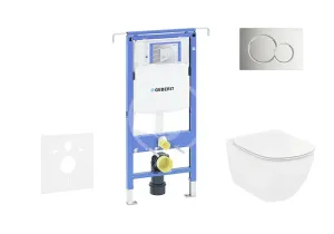 GEBERIT - Duofix Modul na závesné WC s tlačidlom Sigma01, lesklý chróm + Ideal Standard Tesi - WC a doska 111.355.00.5 NF2 #5233764