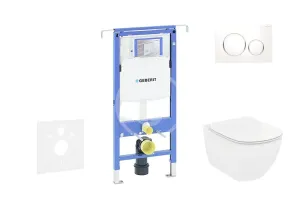 GEBERIT - Duofix Modul na závesné WC s tlačidlom Sigma20, biela/lesklý chróm + Ideal Standard Tesi - WC a doska 111.355.00.5 NF4 #5233765