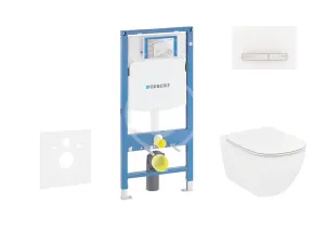 GEBERIT - Duofix Modul na závesné WC s tlačidlom Sigma50, alpská biela + Ideal Standard Tesi - WC a doska 111.300.00.5 NF8