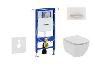 GEBERIT - Duofix Modul na závesné WC s tlačidlom Sigma50, alpská biela + Ideal Standard Tesi - WC a doska, Rimless, SoftClose 111.355.00.5 NE8 #7688613