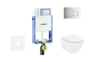 GEBERIT - Kombifix Modul na závesné WC s tlačidlom Sigma01, lesklý chróm + Ideal Standard Tesi - WC a doska 110.302.00.5 NF2