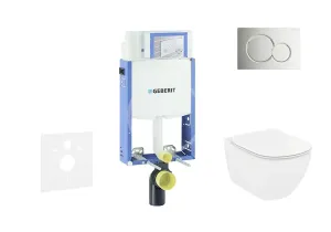 GEBERIT - Kombifix Modul na závesné WC s tlačidlom Sigma01, lesklý chróm + Ideal Standard Tesi - WC a doska, Rimless, SoftClose 110.302.00.5 NE2 #5233763