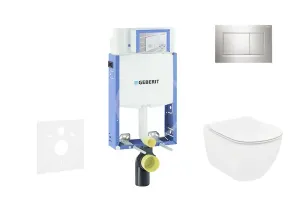 GEBERIT - Kombifix Modul na závesné WC s tlačidlom Sigma30, lesklý chróm/chróm mat + Ideal Standard Tesi - WC a doska 110.302.00.5 NF6