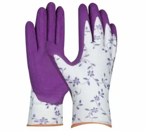 GEBOL - Pracovné záhradné rukavice FLOWER LILA č. 6