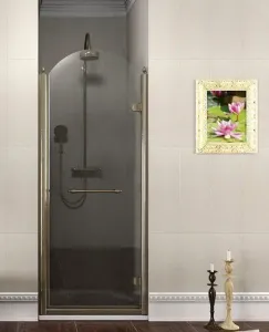 GELCO - ANTIQUE sprchové dvere 800, číre sklo, pravé, bronz, svetlý odtieň GQ1380RCL
