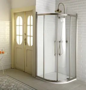 GELCO - ANTIQUE štvrťkruhová sprchová zástena 900x900, 2 dvere, číre sklo, bronz GQ5290C