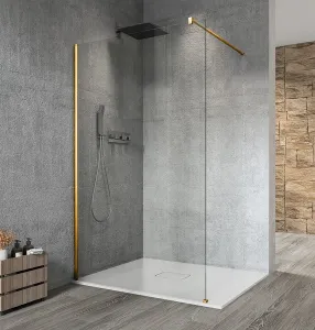 GELCO - VARIO GOLD MATT jednodielna sprchová zástena na inštaláciu k stene, číre sklo, 1300  GX1213-01
