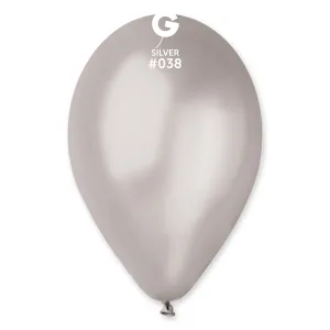 Balóniky metalické 100 ks strieborné - priemer 26 cm
