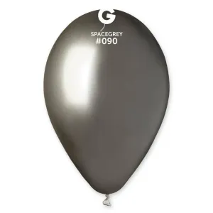 Balóniky chrómované 50 ks vesmírno sivé lesklé – priemer 33 cm