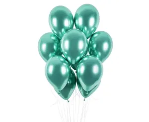 Balónky chromované 50 ks zelené lesklé - průměr 33 cm - GoDan