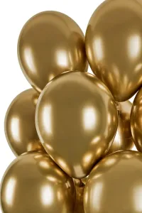 Balónky chromované 50 ks zlaté lesklé - průměr 33 cm - SMART