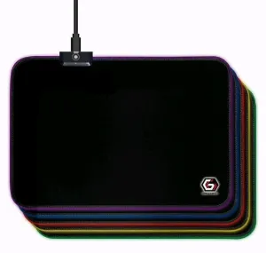 GEMBIRD Podložka pod myš MP-GAMELED-M, USB, RGB podsvietenie, herné, 250x350mm, látková, čierna