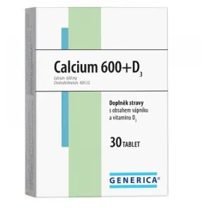 GENERICA Calcium 600 + vitamín D3 30 tabliet #122595