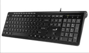 Genius Slimstar 230, klávesnice CZ/SK, multimediální, slim typ drátová (USB), černá