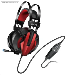 Genius HS-G710V, herné slúchadlá s mikrofónom, ovládanie hlasitosti, čierna/červená, USB