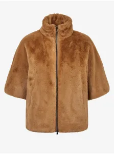 Brown Women's Jacket made of artificial fur Geox Kaula - Women