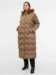 Women's Brown Quilted Down Winter Coat Geox Chloo - Women